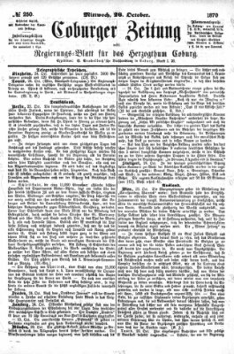 Coburger Zeitung Mittwoch 26. Oktober 1870