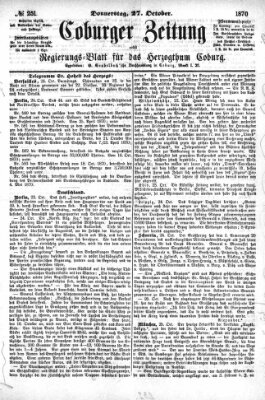 Coburger Zeitung Donnerstag 27. Oktober 1870