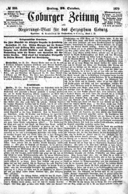 Coburger Zeitung Freitag 28. Oktober 1870