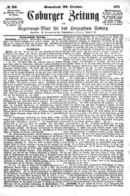 Coburger Zeitung Samstag 29. Oktober 1870