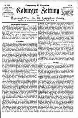 Coburger Zeitung Donnerstag 3. November 1870