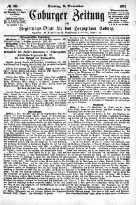 Coburger Zeitung Dienstag 8. November 1870