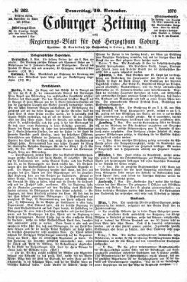 Coburger Zeitung Donnerstag 10. November 1870