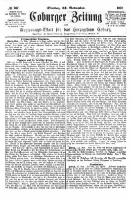 Coburger Zeitung Dienstag 15. November 1870