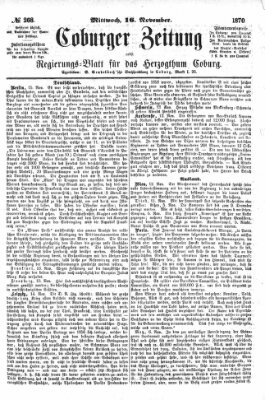 Coburger Zeitung Mittwoch 16. November 1870