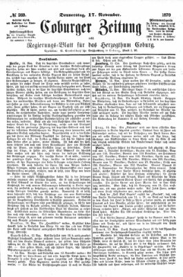 Coburger Zeitung Donnerstag 17. November 1870