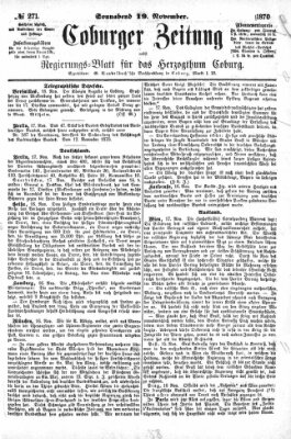 Coburger Zeitung Samstag 19. November 1870