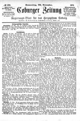 Coburger Zeitung Donnerstag 24. November 1870