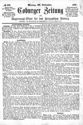 Coburger Zeitung Montag 28. November 1870