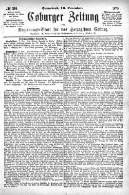 Coburger Zeitung Samstag 10. Dezember 1870