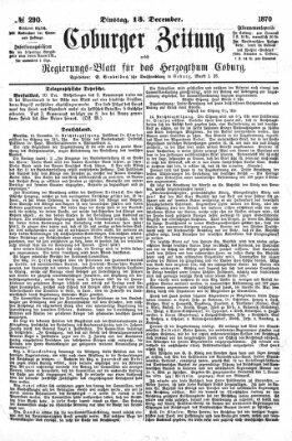 Coburger Zeitung Dienstag 13. Dezember 1870