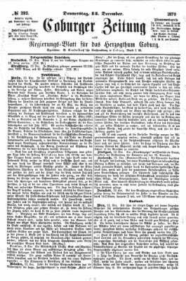 Coburger Zeitung Donnerstag 15. Dezember 1870