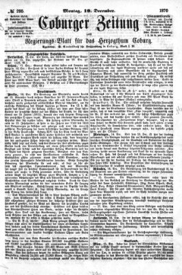 Coburger Zeitung Montag 19. Dezember 1870