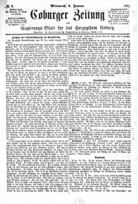 Coburger Zeitung Mittwoch 4. Januar 1871