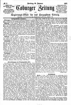 Coburger Zeitung Freitag 6. Januar 1871