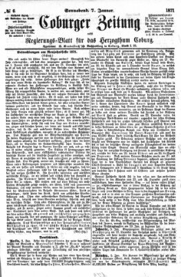 Coburger Zeitung Samstag 7. Januar 1871