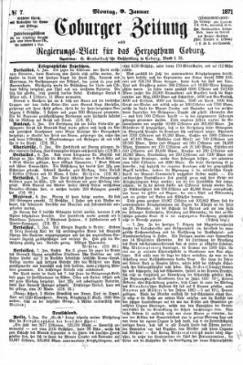 Coburger Zeitung Montag 9. Januar 1871