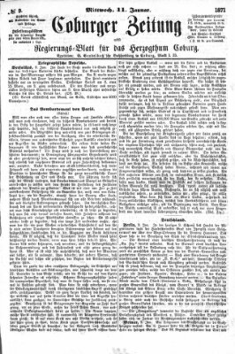 Coburger Zeitung Mittwoch 11. Januar 1871