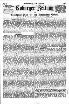 Coburger Zeitung Donnerstag 19. Januar 1871