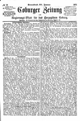 Coburger Zeitung Samstag 21. Januar 1871