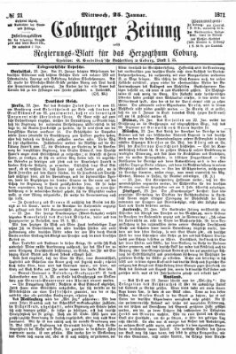 Coburger Zeitung Mittwoch 25. Januar 1871