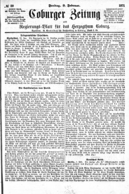 Coburger Zeitung Freitag 3. Februar 1871