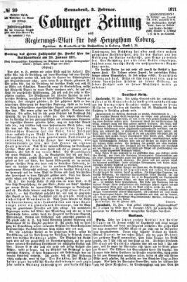 Coburger Zeitung Samstag 4. Februar 1871