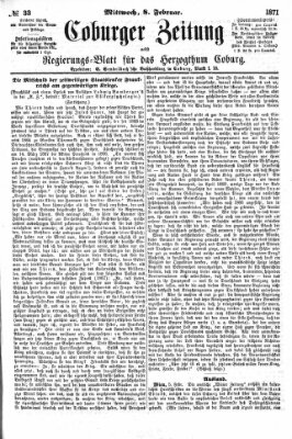 Coburger Zeitung Mittwoch 8. Februar 1871