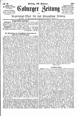 Coburger Zeitung Freitag 10. Februar 1871