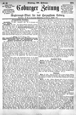 Coburger Zeitung Dienstag 28. Februar 1871