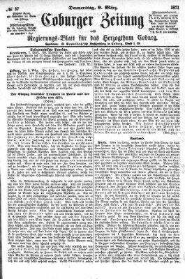 Coburger Zeitung Donnerstag 9. März 1871