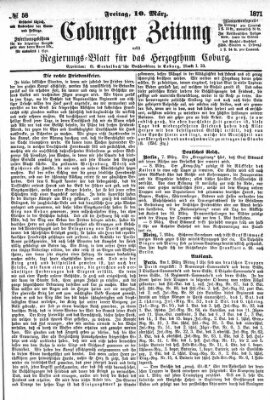 Coburger Zeitung Freitag 10. März 1871