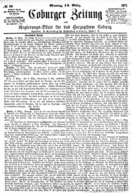 Coburger Zeitung Montag 13. März 1871