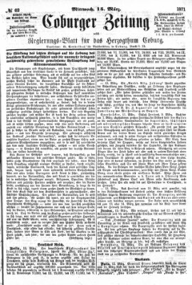 Coburger Zeitung Mittwoch 15. März 1871