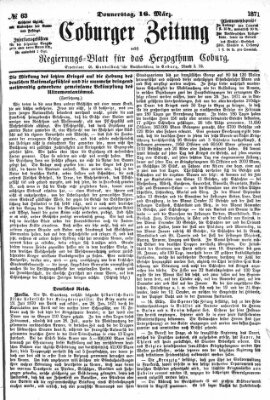 Coburger Zeitung Donnerstag 16. März 1871