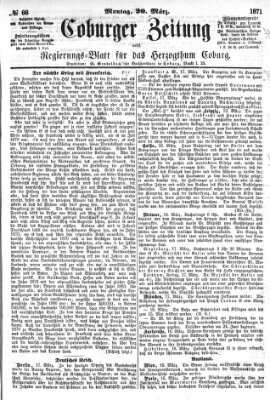 Coburger Zeitung Montag 20. März 1871