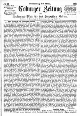 Coburger Zeitung Donnerstag 23. März 1871