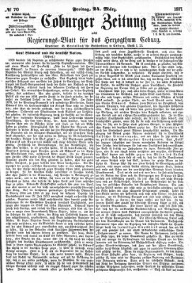 Coburger Zeitung Freitag 24. März 1871