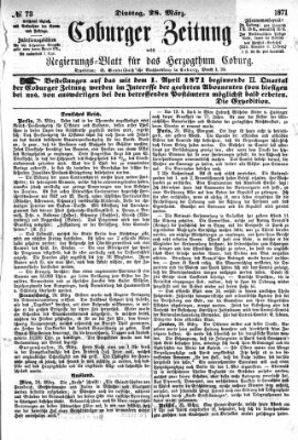 Coburger Zeitung Dienstag 28. März 1871