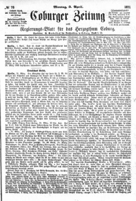 Coburger Zeitung Montag 3. April 1871