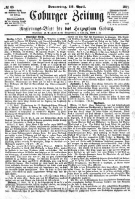 Coburger Zeitung Donnerstag 13. April 1871