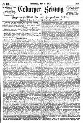 Coburger Zeitung Montag 1. Mai 1871