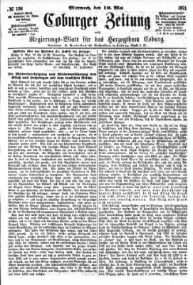 Coburger Zeitung Mittwoch 10. Mai 1871