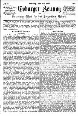 Coburger Zeitung Montag 22. Mai 1871