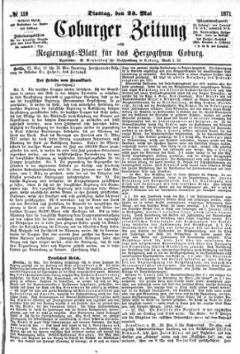 Coburger Zeitung Dienstag 23. Mai 1871