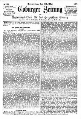 Coburger Zeitung Donnerstag 25. Mai 1871