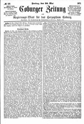 Coburger Zeitung Freitag 26. Mai 1871