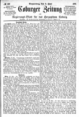 Coburger Zeitung Donnerstag 1. Juni 1871