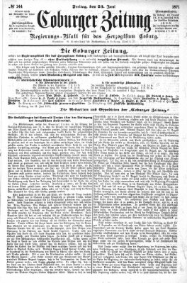 Coburger Zeitung Freitag 23. Juni 1871