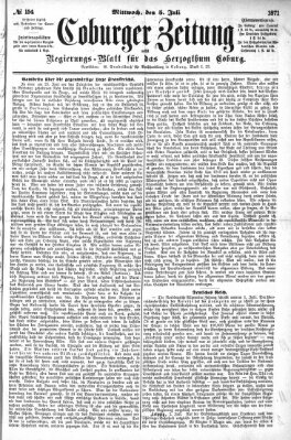 Coburger Zeitung Mittwoch 5. Juli 1871